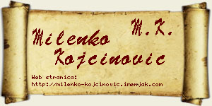 Milenko Kojčinović vizit kartica